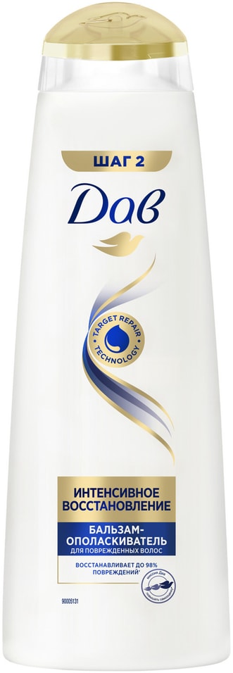Бальзам-ополаскиватель для волос Дав Интенсивное восстановление для поврежденных 350мл