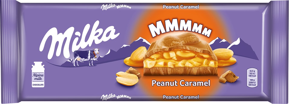 Шоколад Milka Peanut Caramel Молочный с карамелью и арахисом 276г