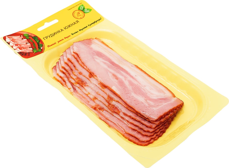 Грудинка Иней Южная варено-копченая нарезка 130г