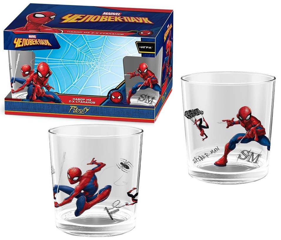 Набор стаканов PrioritY Человек-паук в подарочной упаковке 250мл*2шт