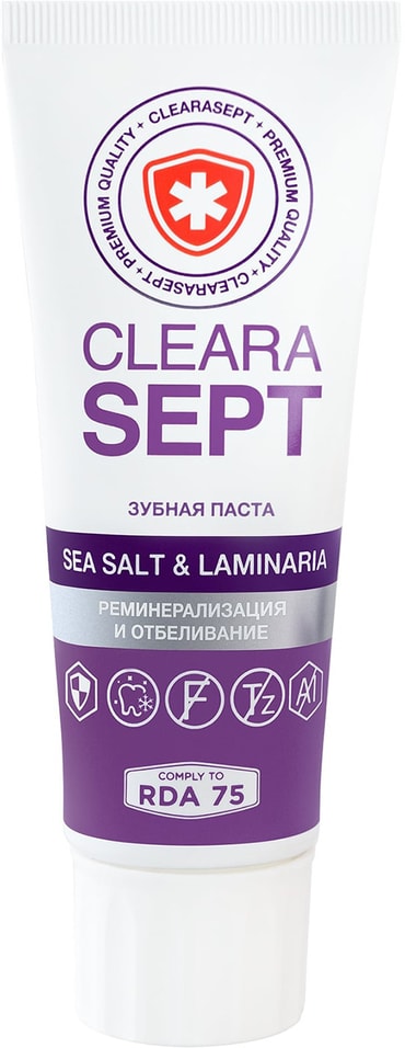 Зубная паста ClearaSept Sia Salt&Laminaria Реминерализация и отбеливание 75мл от Vprok.ru