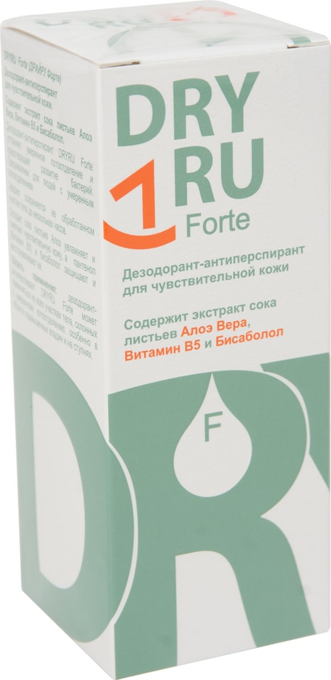 Дезодорант-антиперспирант Dry Ru Forte для чувствительной кожи с экстрактом сока Алоэ Вера и Витамин В5 50мл от Vprok.ru