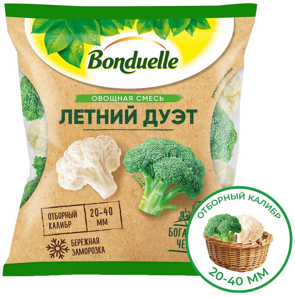 Смесь овощная Bonduelle Летний Дуэт быстрозамороженная 400г