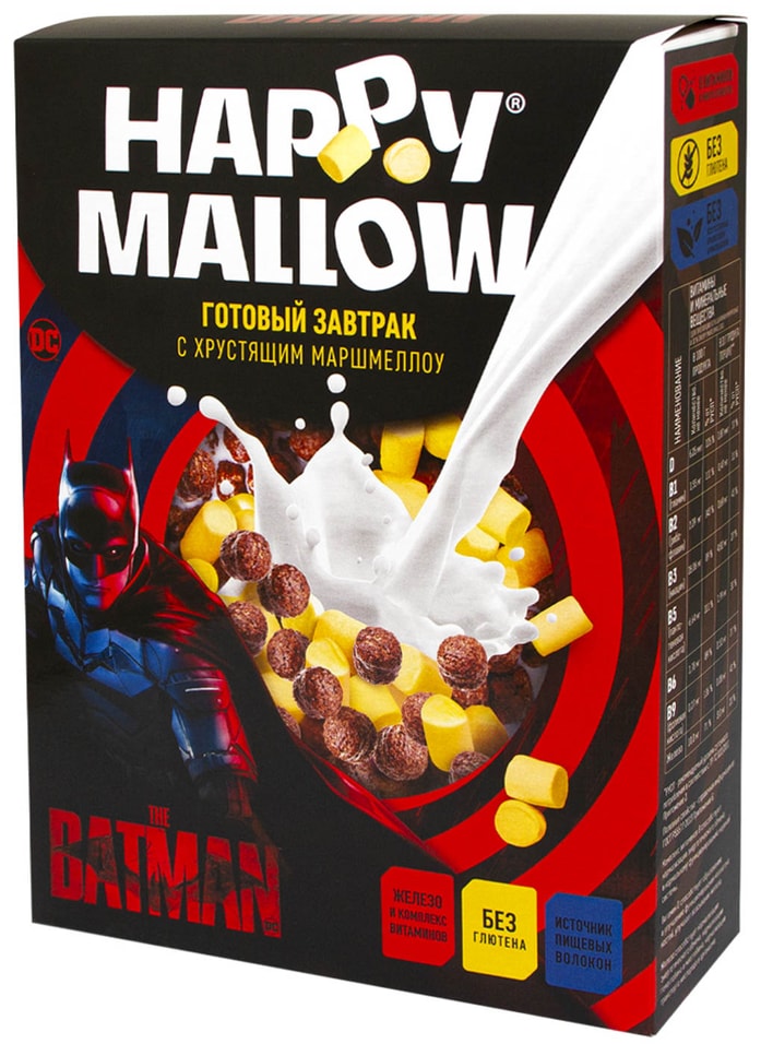 Сухой завтрак Happy Mallow Batman с маршмеллоу 240г