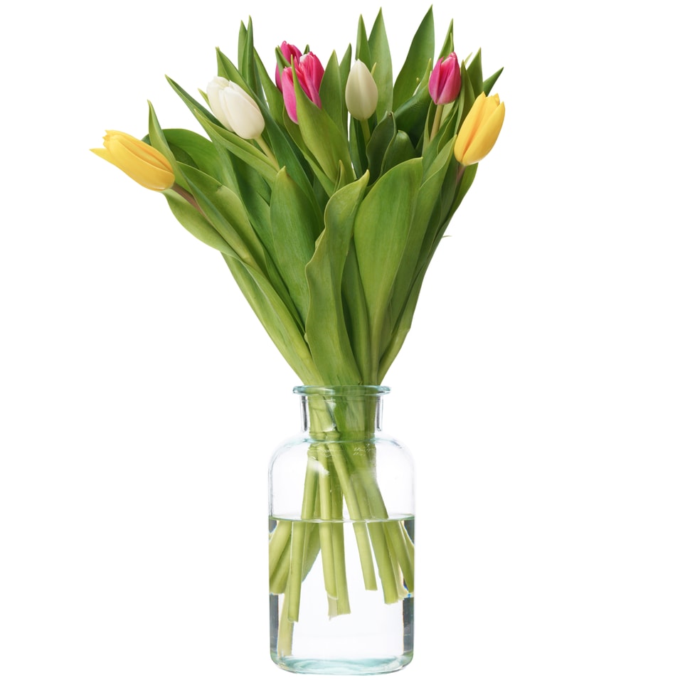 Букет разноцветных тюльпанов 15шт - Vprokru Перекрёсток 1990₽