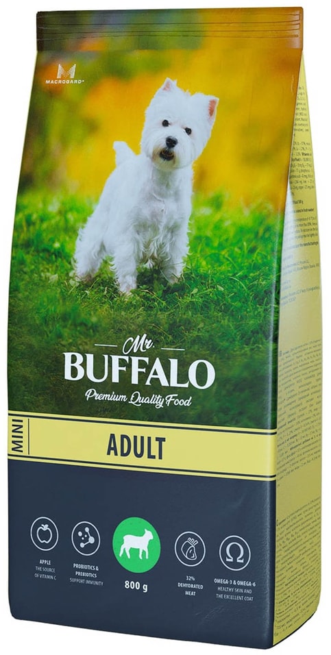 Сухой корм для собак Mr.Buffalo Adult Mini с ягненком 800г