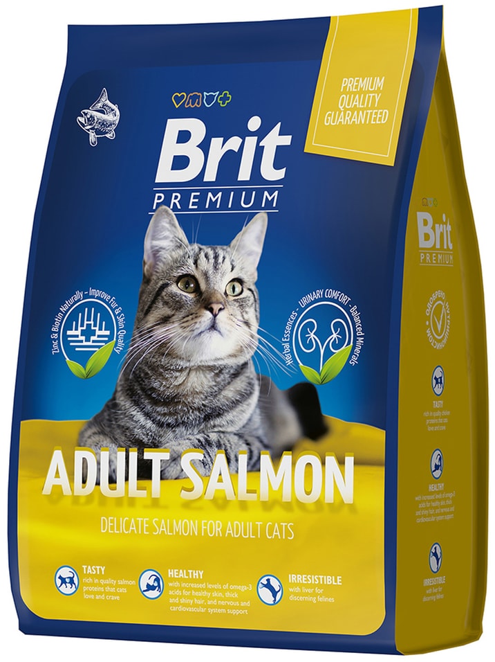 Сухой корм для кошек Brit Premium Adult с лососем 2кг Сухой корм для кошек Brit Premium Adult с лососем 2кг
