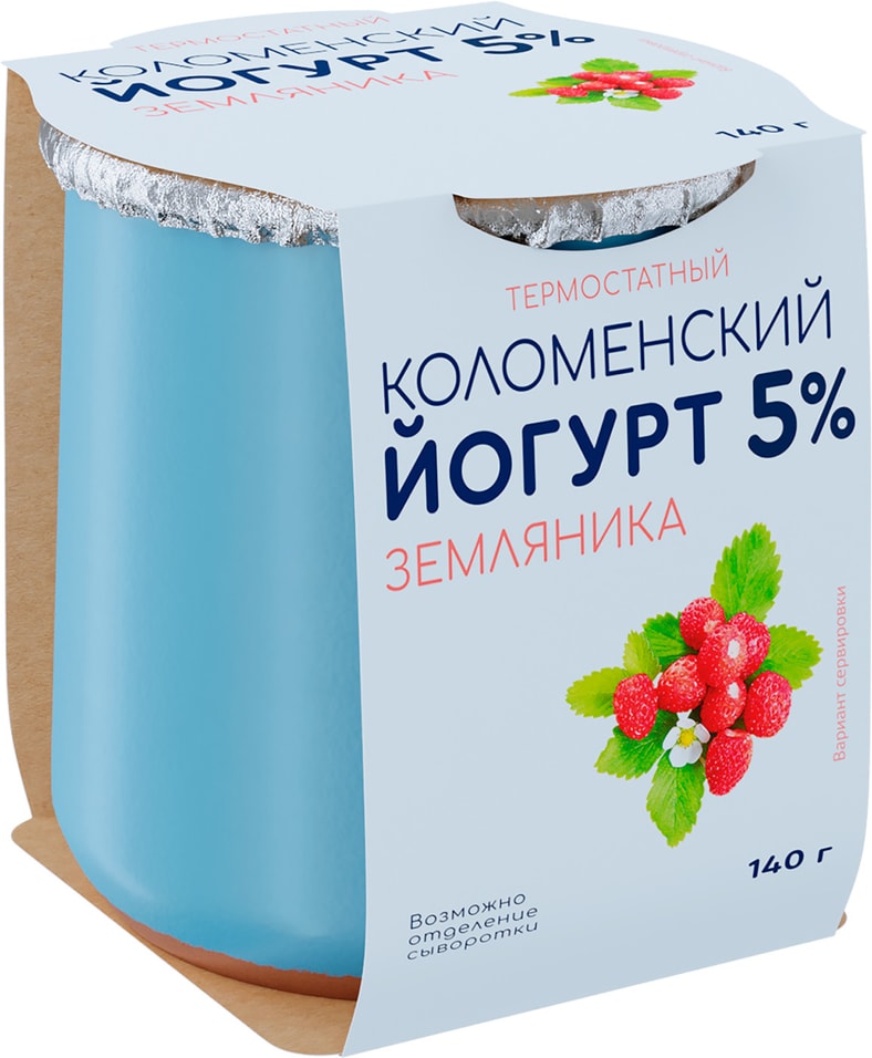 Йогурт Коломенский Земляника 5% 140г