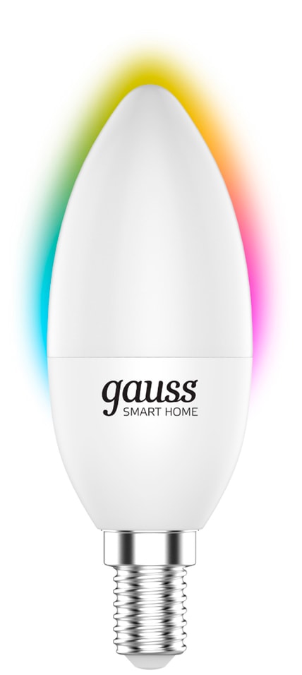 Лампа Gauss Smart Home С37 5W 470lm 2700-6500К Е14 RGBW LED
