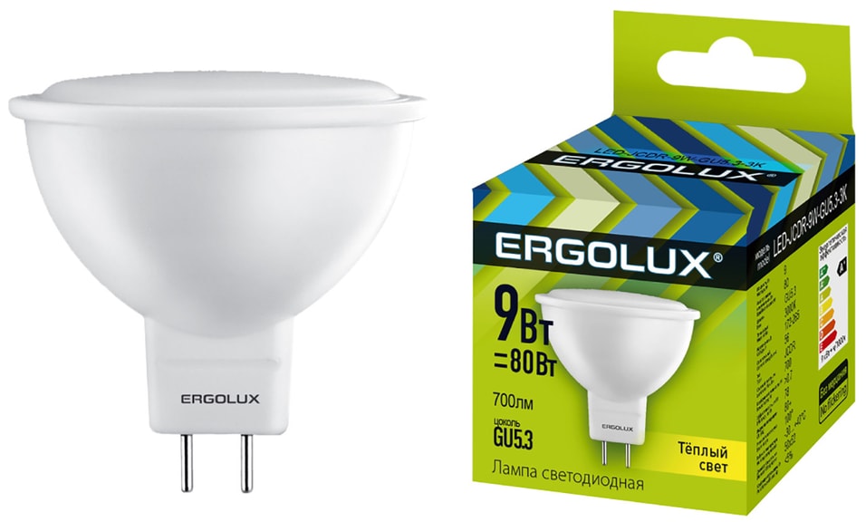 Лампа светодиодная Ergolux LED GU5.3 9Вт от Vprok.ru