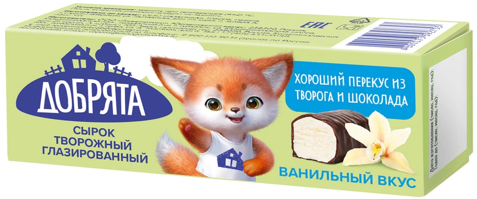 Сырок глазированный Добрята творожный Ванильный вкус 18 40г 67₽