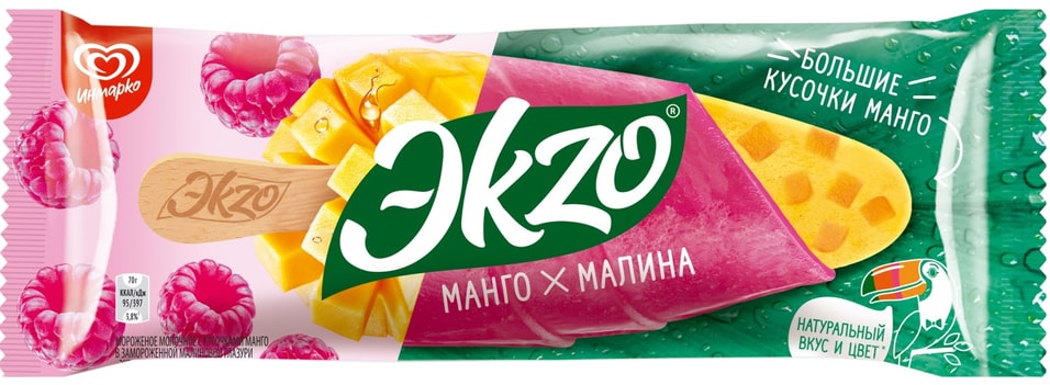 Отзывы о Мороженом Мороженом Эkzo Эскимо в фруктовой глазури Манго-Малина 70г