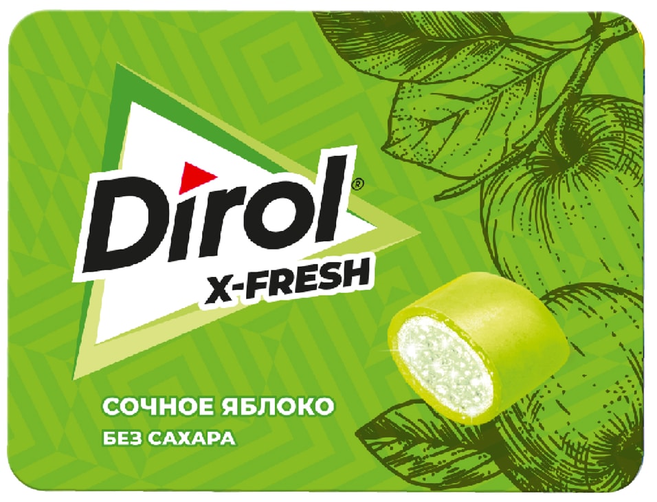 Жевательная резинка Dirol X-Fresh Сочное яблоко 16г 68₽