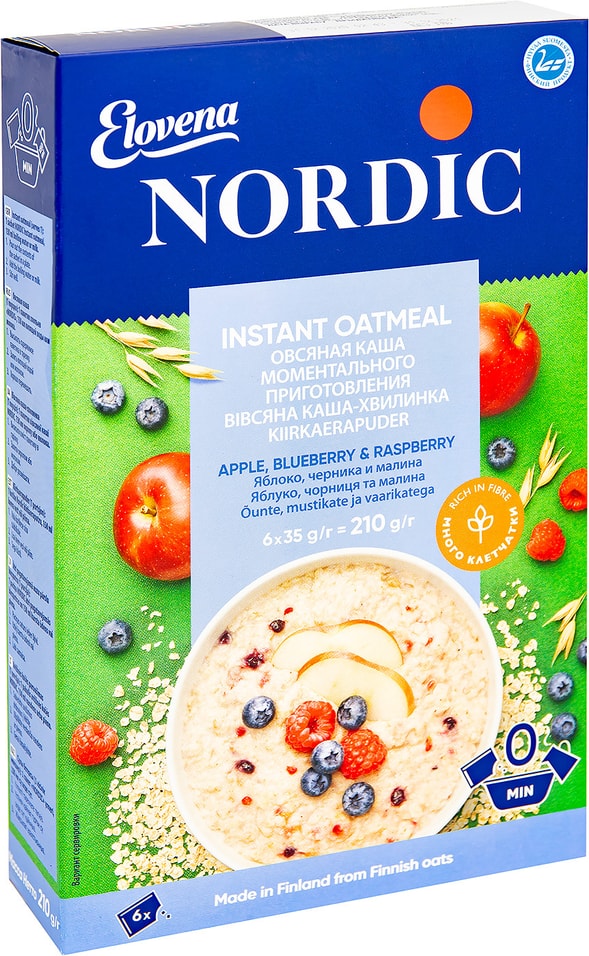 Отзывы о Каше Nordic Овсяной с Яблоками Черникой и Малиной 6пак*35г Отзывы о Каше Nordic Овсяной с Яблоками Черникой и Малиной 6пак*35г