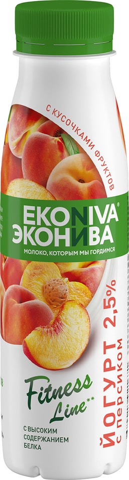 Йогурт питьевой ЭкоНива Персик 25 300г 71₽