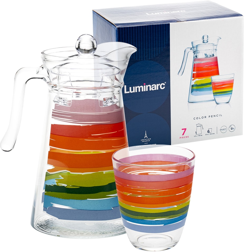 Набор питьевой Luminarc Color pencil 7 предметов от Vprok.ru