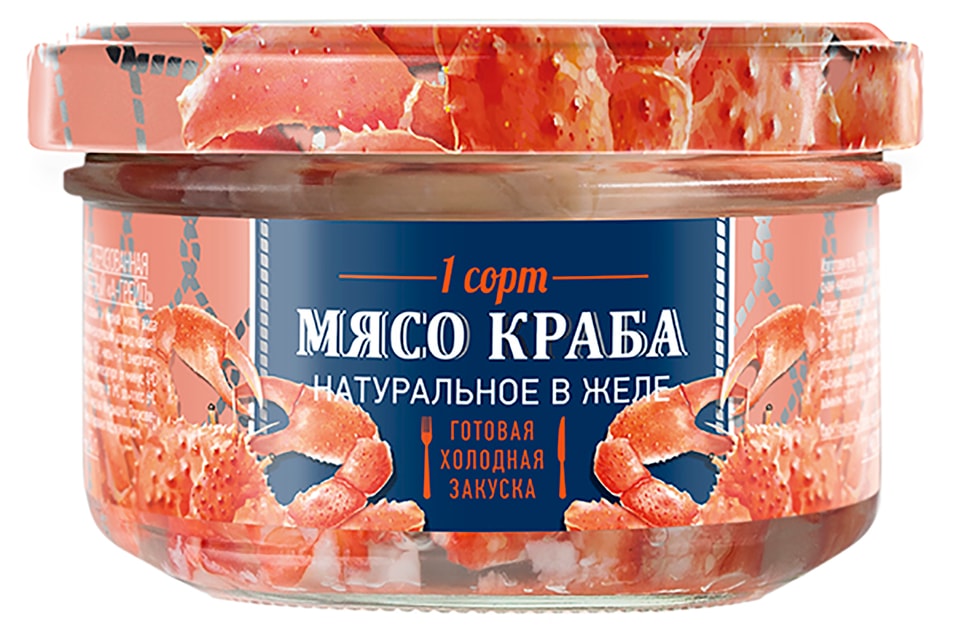 Мясо краба Путина натуральное в желе 160г от Vprok.ru