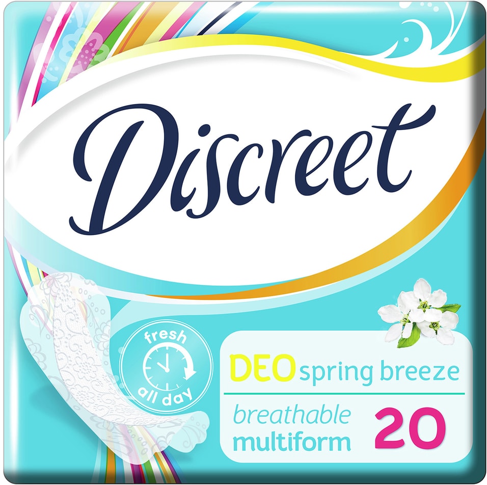 Прокладки Discreet Deo Spring Breeze Multiform ежедневные 20шт от Vprok.ru