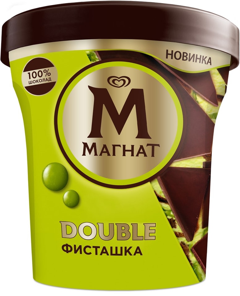 Мороженое Магнат  Doouble Фисташка с кусочками шоколада 10% 300г