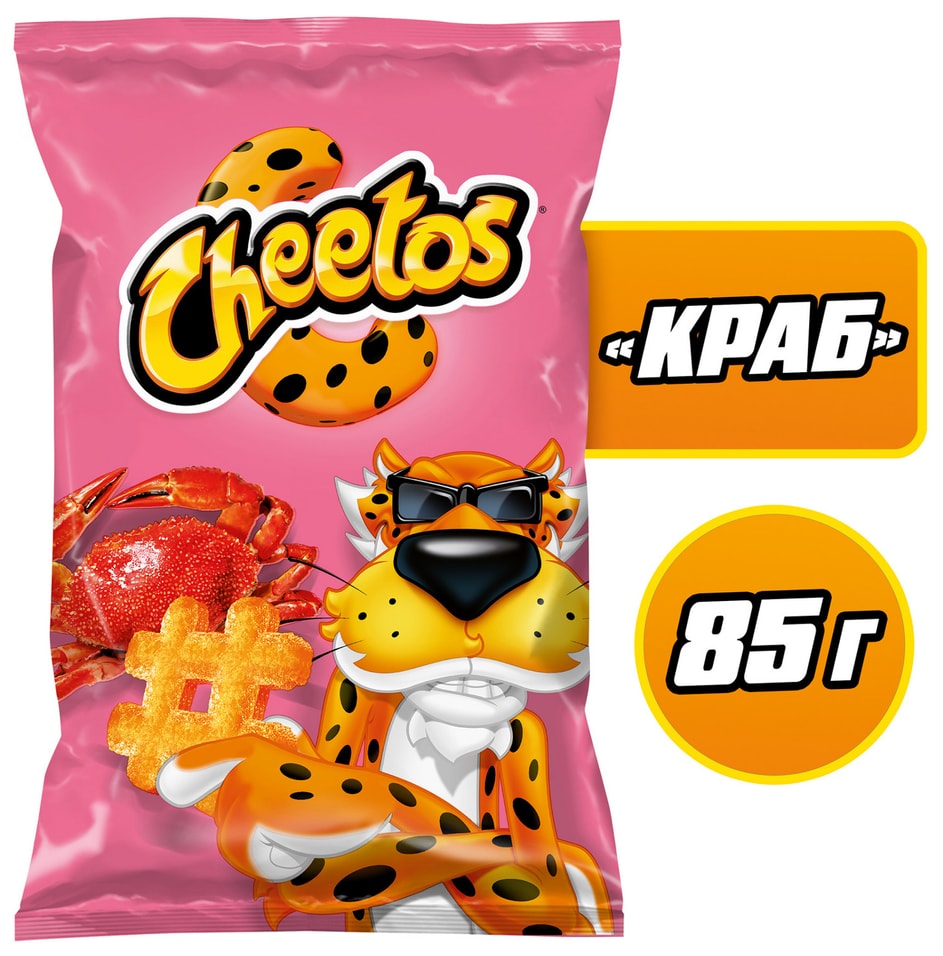 Снеки кукурузные Cheetos Краб 85г - Vprok.ru Перекрёсток