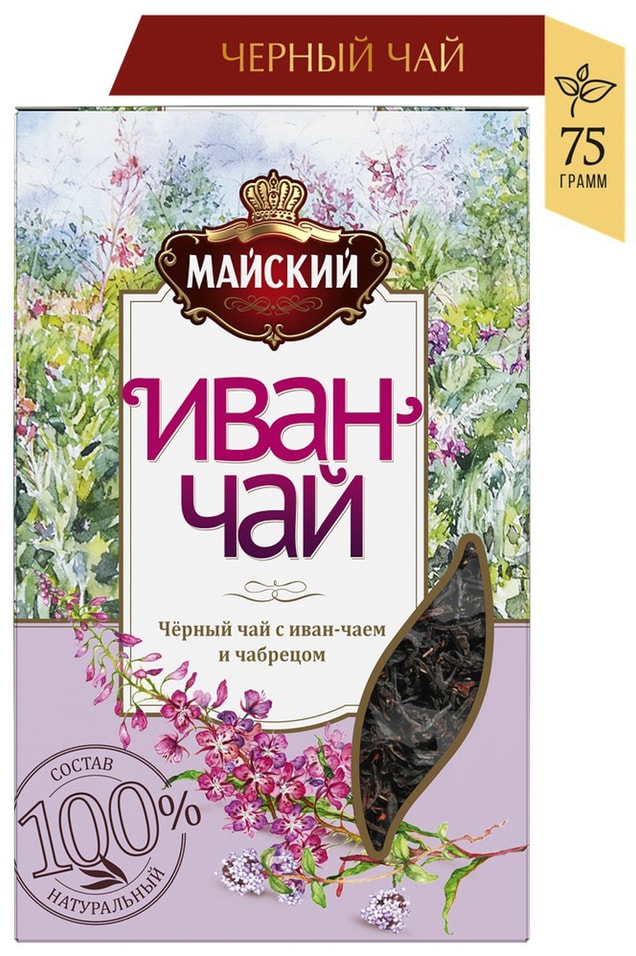Чай черный Майский Иван-чай с чабрецом 75г