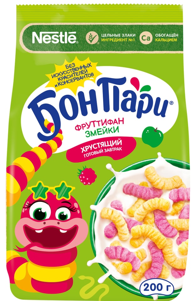 Готовый завтрак Бон Пари Фруттифан Змейки 200г 136₽