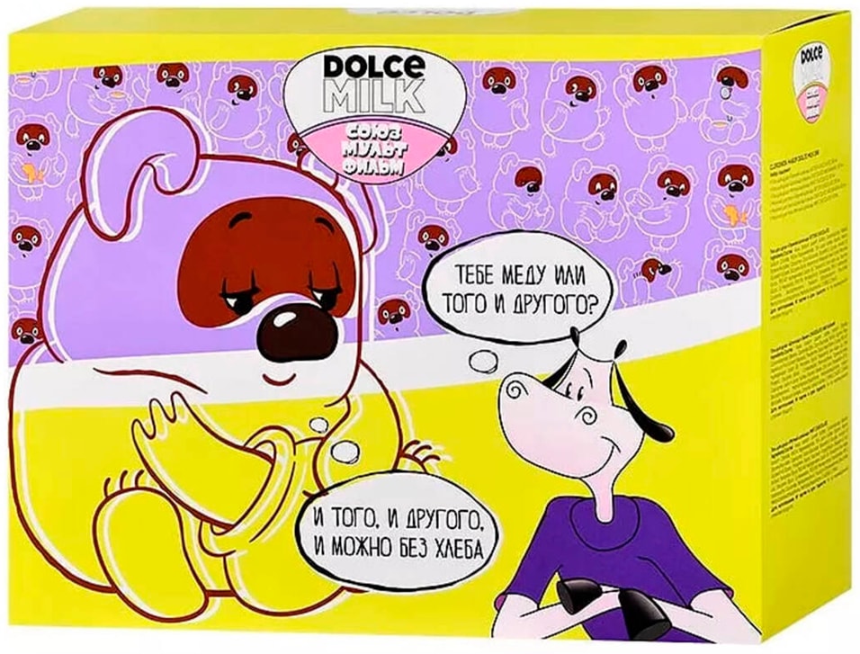 Подарочный набор Dolce Milk 3 геля для душа горький шоколад мятный шоколад банан и 3 мочалки 1091₽