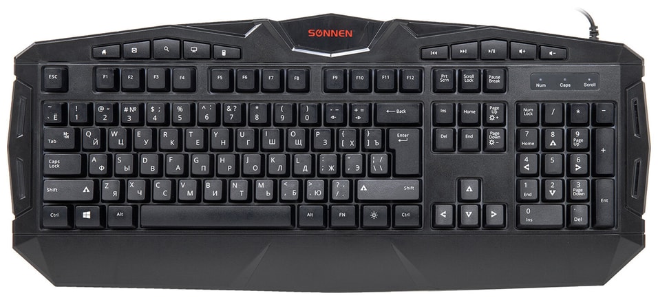Клавиатура проводная игровая Sonnen Q9M USB 104 клавиши+10 мультимедийных RGB черная от Vprok.ru