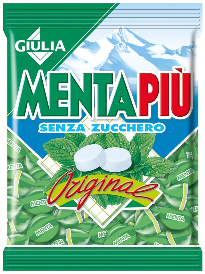 Карамель леденцовая Giulia Menta Piu со вкусом Мяты без сахара 70г