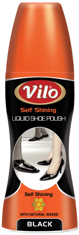 Краска для обуви Vilo водоотталкивающая жидкая черная 80мл