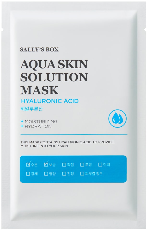 Маска для лица Sally's box Aqua Skin Solution Гиалуроновая кислота тканевая 22мл