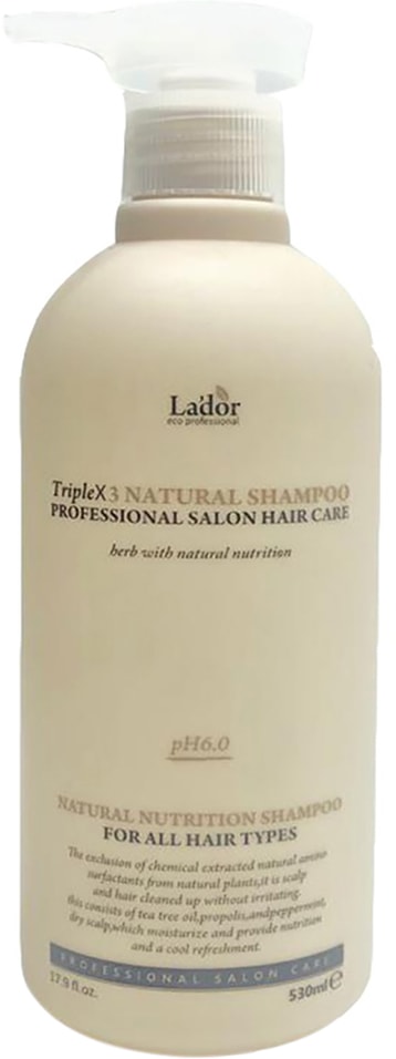 Шампунь для волос LaDor Triplex Natural Shampoo с эфирными маслами 530мл