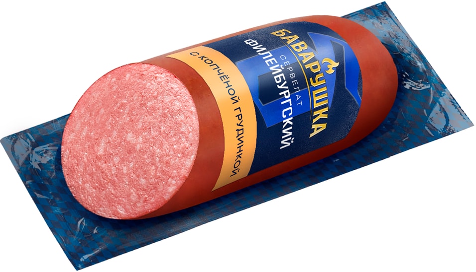 Колбаса Баварушка Филейбургская с копченой грудинкой 350г