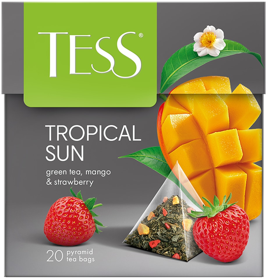 Чай зеленый Tess Tropical Sun Манго-Клубника 2018г 95₽