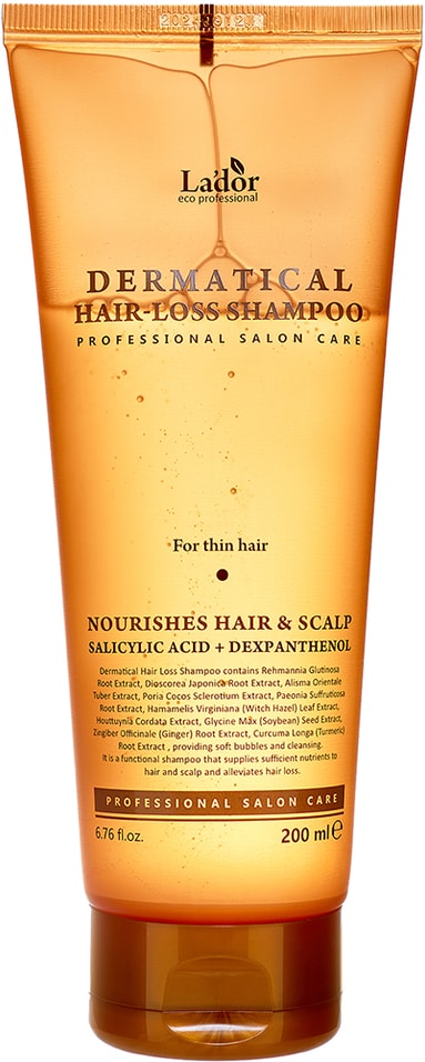 Шампунь для волос LaDor Dermatical Hair- Loss Shampoo for thin hair Укрепляющий для тонких волос 200мл