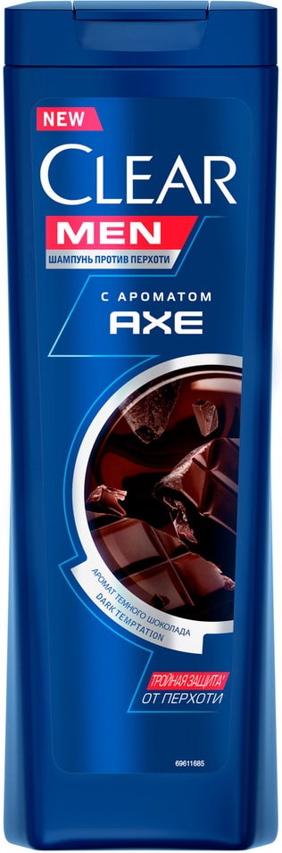 шампунь для волос Clear MEN против перхоти с ароматом темного шоколада Axe Dark Temptation 380мл