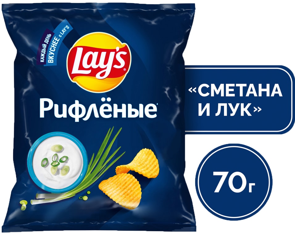 Чипсы Lays Сметана-Лук 70г - Vprokru Перекрёсток 95₽