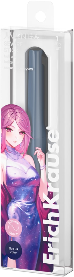 Ручка ErichKrause Severe Stick Manga Super Glide Technology шариковая синяя 0.7 1шт