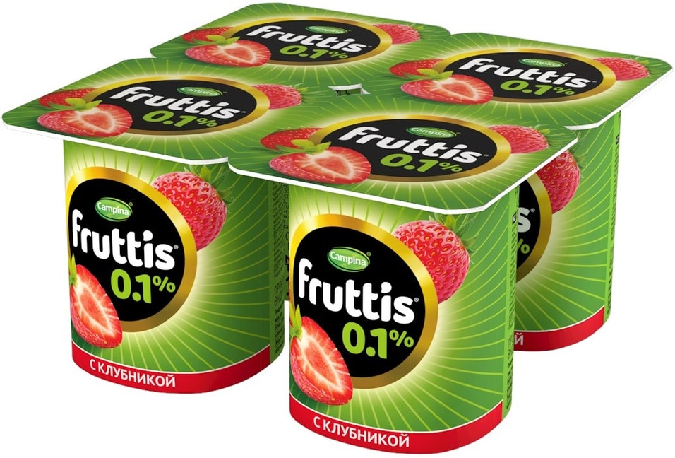 Продукт йогуртный Fruttis Легкий Клубника 0.1% 4шт*110г