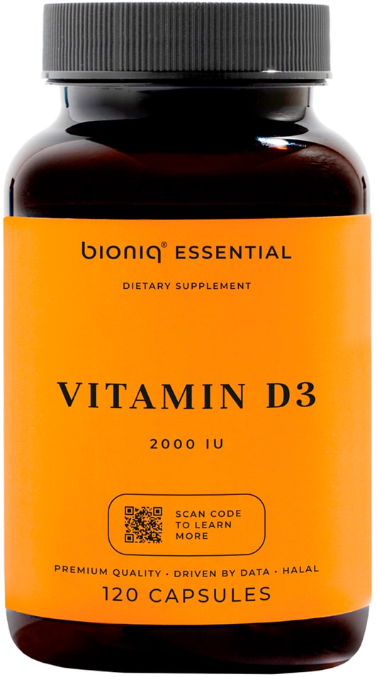 БАД bioniq essential Vitamin D3 120 капсул