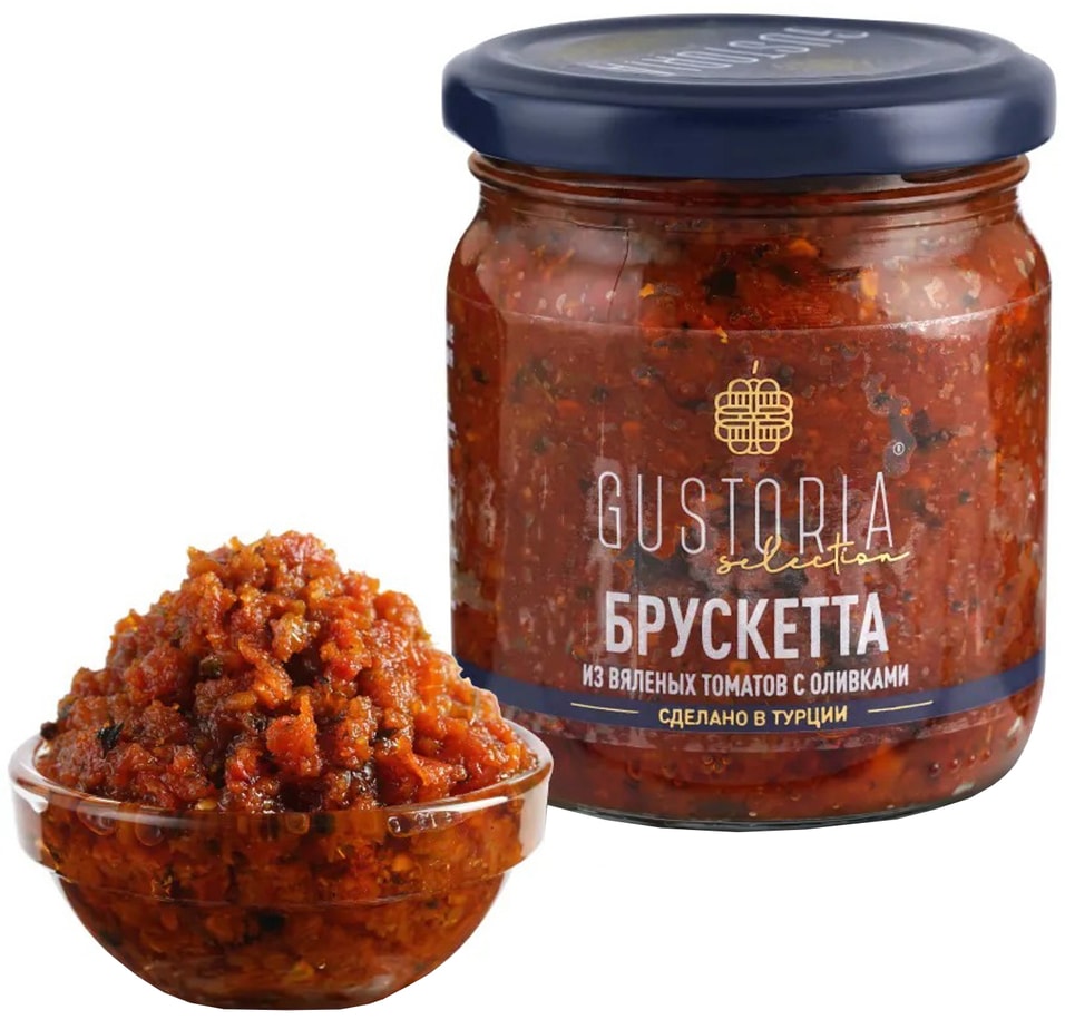 Брускетта Gustoria из вяленых томатов с оливками 195г