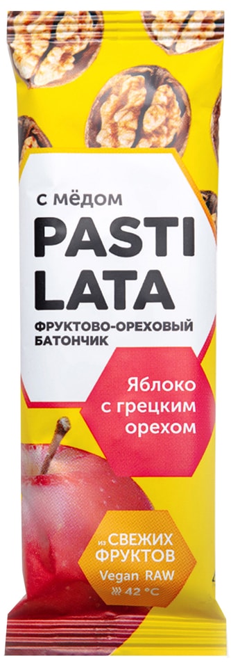 Батончик фруктово-ореховый Pastilata Яблоко мед и грецкий орех 30г