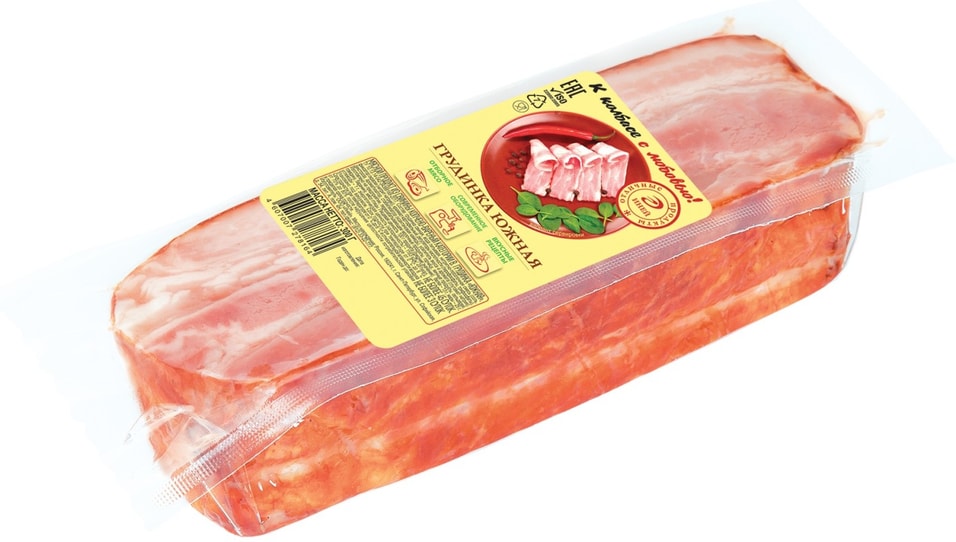 Грудинка Иней Южная копчено-вареная 300г