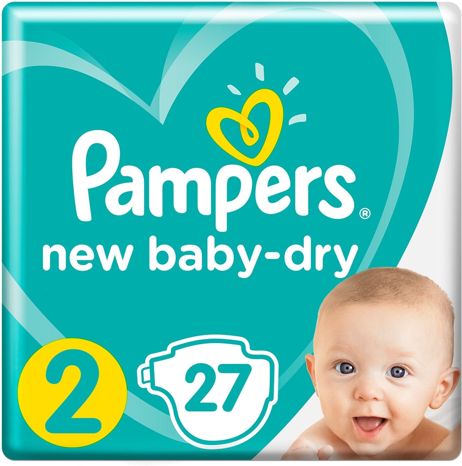Подгузники Pampers New Baby-Dry 4–8кг Размер 2 27шт