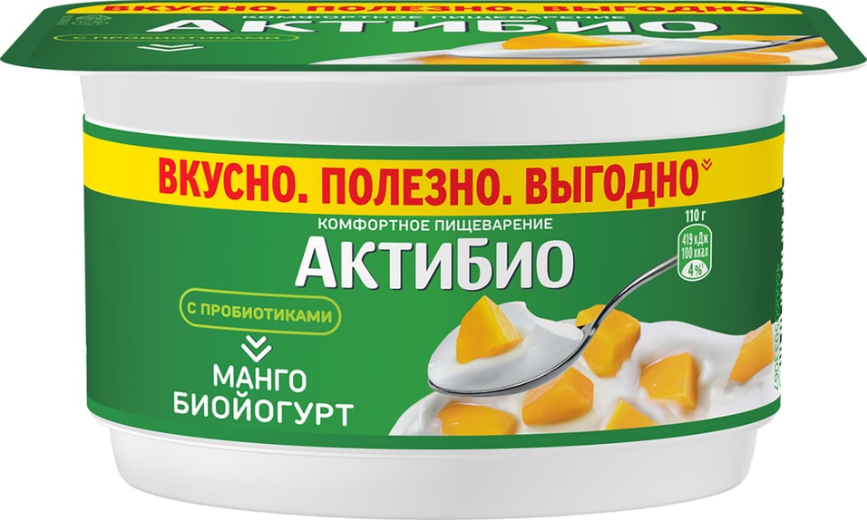 Био йогурт АКТИБИО Blactis с бифидобактериями манго 3% 110г