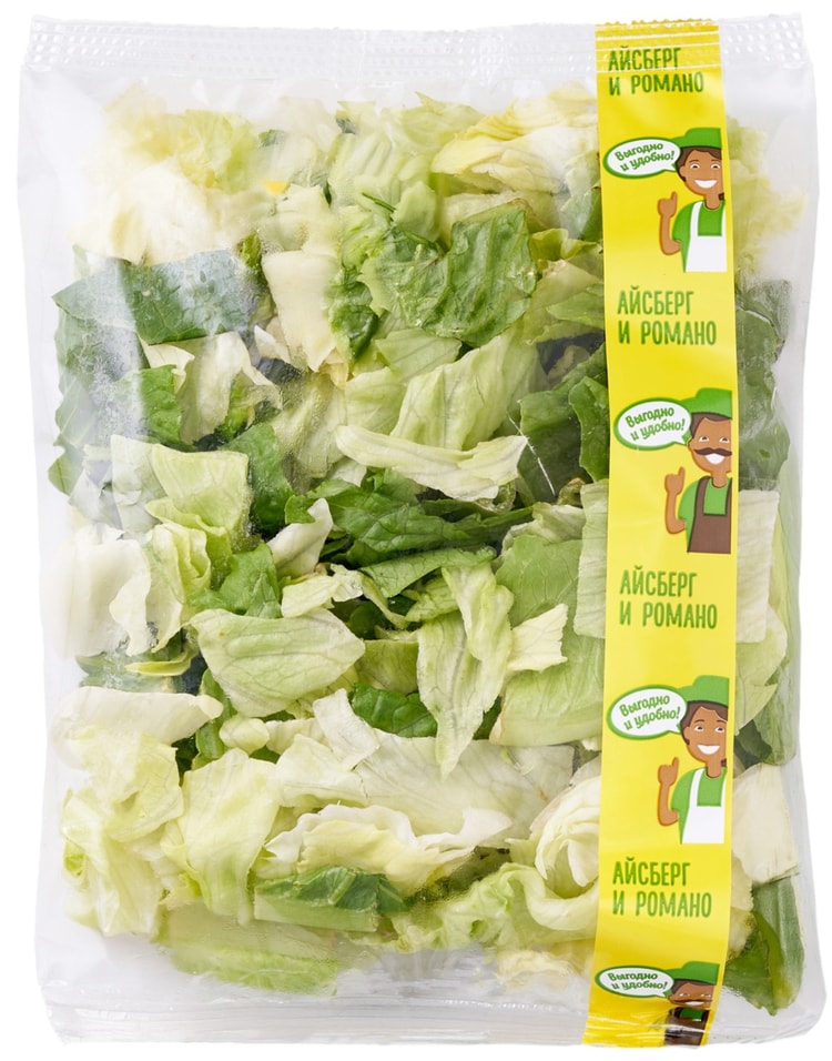 Смесь салатная мытая Выгодно Айсберг и Романо 200г 159₽