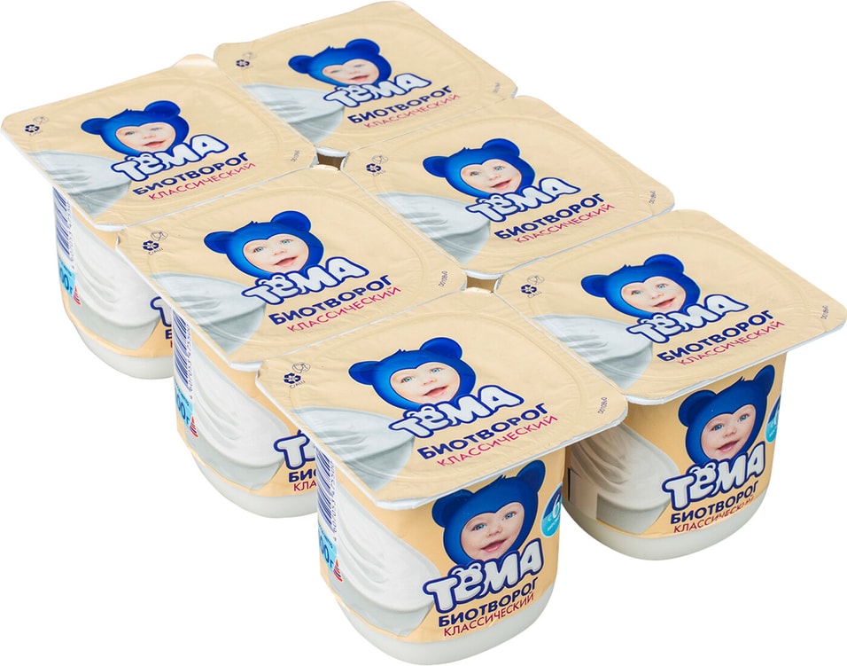 Биотворог детский Тема Классический 5% 2шт*100г (упаковка 6 шт.)