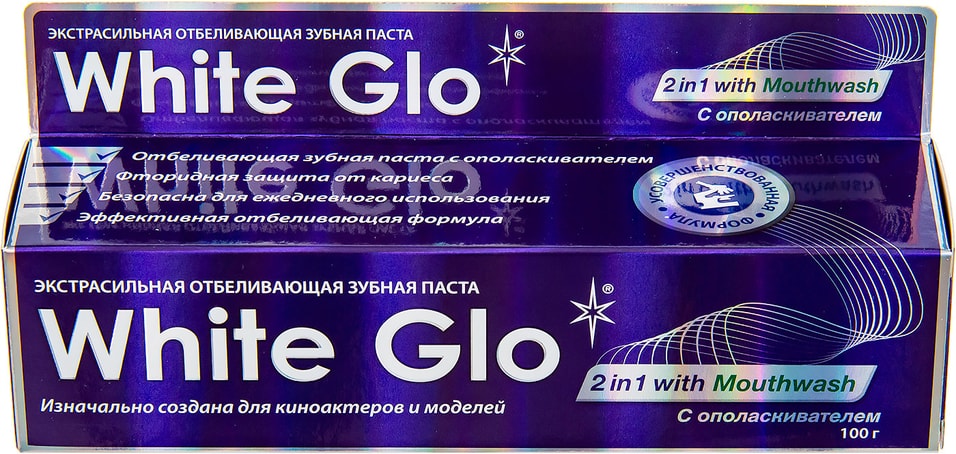 Зубная паста White Glo Отбеливающая с эффектом ополаскивания 2в1 100г от Vprok.ru