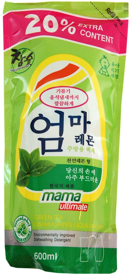 Бальзам для мытья посуды овощей и детских принадлежностей Mama Ultimate Зеленый чай 600мл