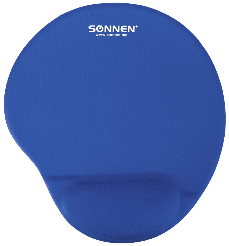 Коврик для мыши с подушкой под запястье Sonnen полиуретан+лайкра 25*22*2см синий от Vprok.ru